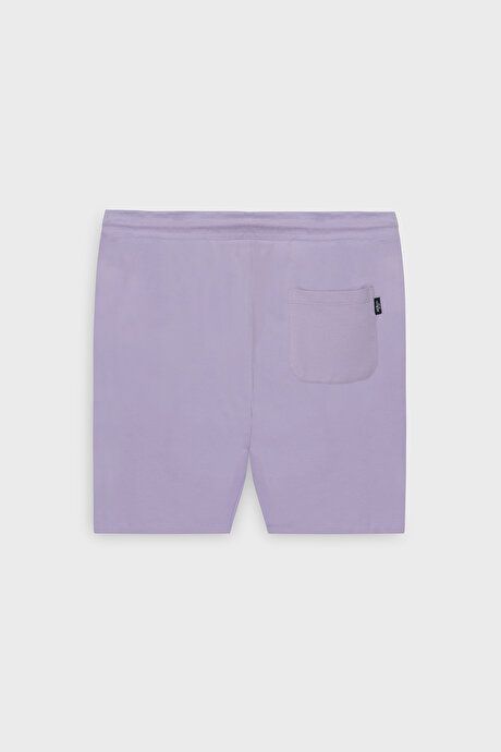 Standard Fit Regular Fit Cotton Comfortable Lilac Shorts with Pockets 4A9523200203LIL