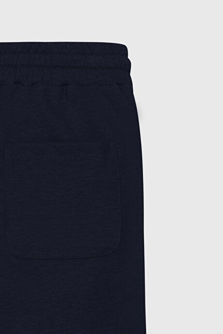 Standard Fit Regular Fit Comfortable Knitted Navy Blue Shorts with Pockets 4A9523200208LAC