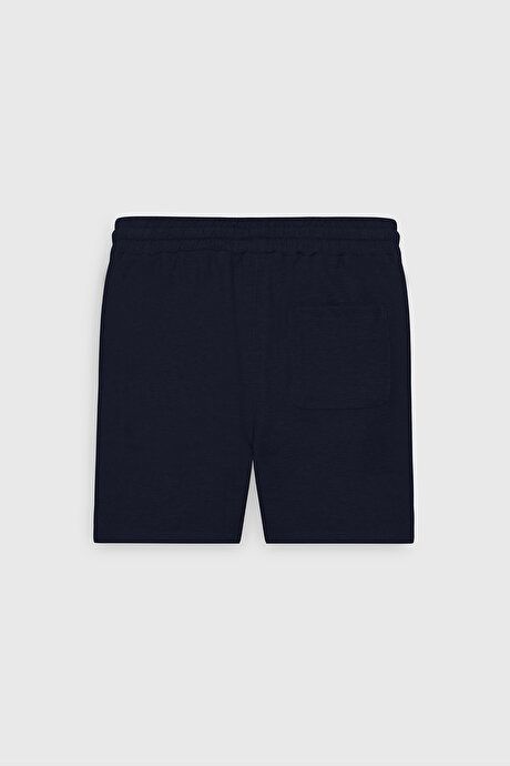 Standard Fit Regular Fit Comfortable Knitted Navy Blue Shorts with Pockets 4A9523200208LAC