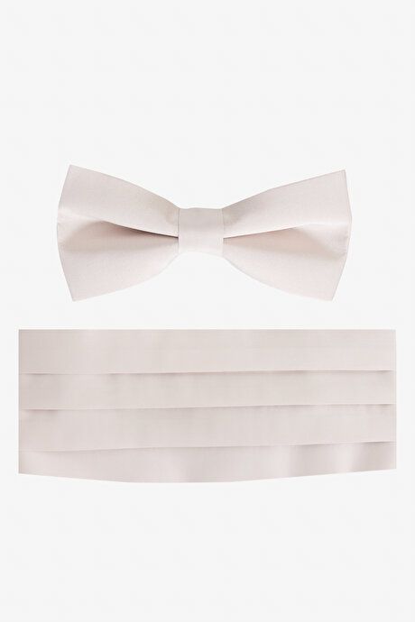 Plain Classic Beige Bow Tie & Belt Set 4C1100000001BEJ