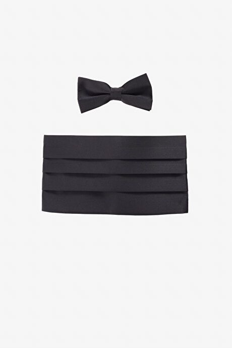 Plain Classic Black Bow Tie & Belt Set 4C1100000001SYH