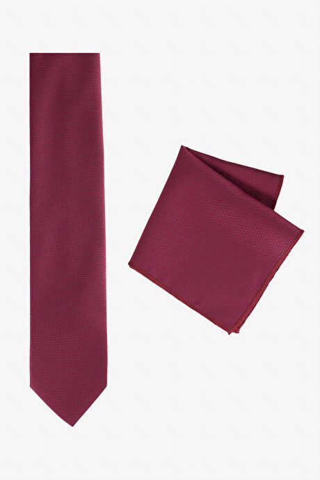 Silk Fabric Tie-Handkerchief Burgundy Set 4C2100000001BRD