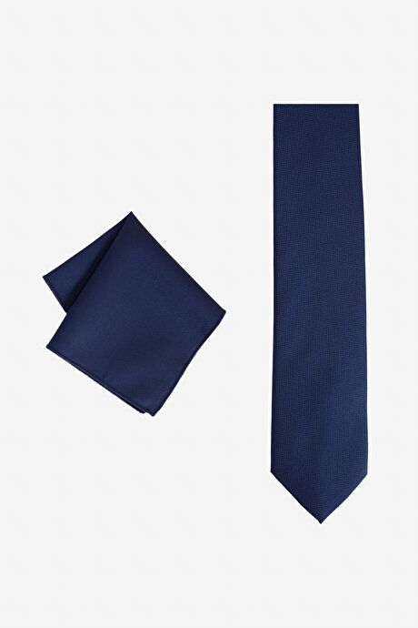 Silk Fabric Tie-Handkerchief Navy Blue Set 4C2100000001LAC