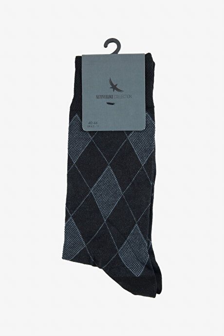 Patterned Single Socket Black-Gray Socks 4C2524200016syg