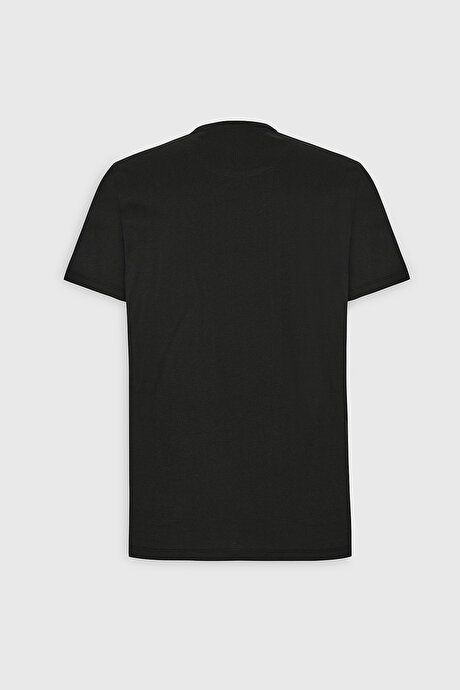 Slim Fit Slim Fit Crew Neck Cotton Black T-Shirt 4C4800000005SYH