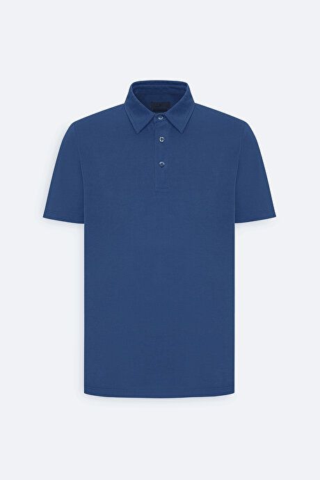 Slim Fit Slim Fit Polo Collar Indigo T-Shirt 4C4824200005IND