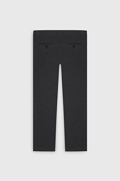 Slim Fit Slim Fit Waist Tie Side Pocket Seersucker Anthracite Trousers ET0124200027ATR