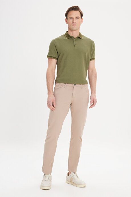 Slim Fit Slim Fit 5 Pockets Cotton Stretch Beige Chino Pants ET0130000001BEJ