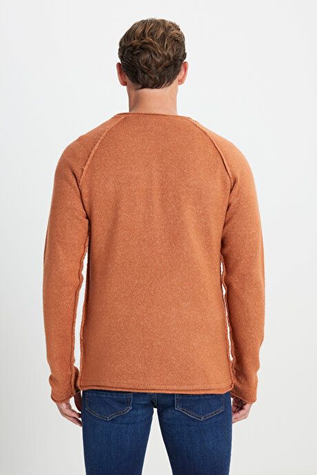 Standard Fit Regular Fit Crew-Neck Cinnamon Sweater ET4924100012TRC