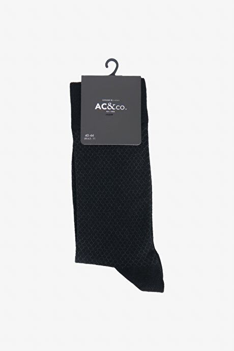 Bamboo Single Patterned Black-Gray Socks YDA252420027syg