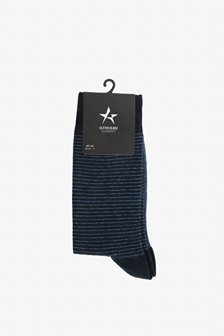 Patterned Bamboo Single Navy-Blue Socks YDA252420037LAM